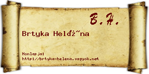 Brtyka Heléna névjegykártya
